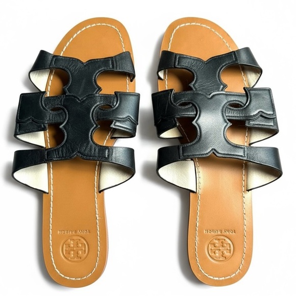 Tory Burch Black Leather Sandals, size 10 - Picture 1 of 7